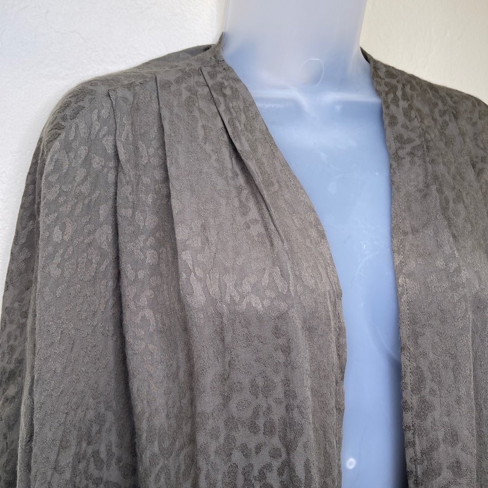 Style Rack | Cheetah Print Textured Open Front Kimono Jacket Cardigan - Picture 5 of 13